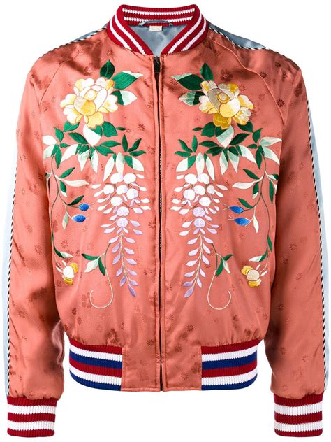 Gucci Floral Embroidered Bomber Jacket For Men Lyst