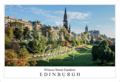 Princes St Gardens Edinburgh To Scott Monument Postcard H Sg