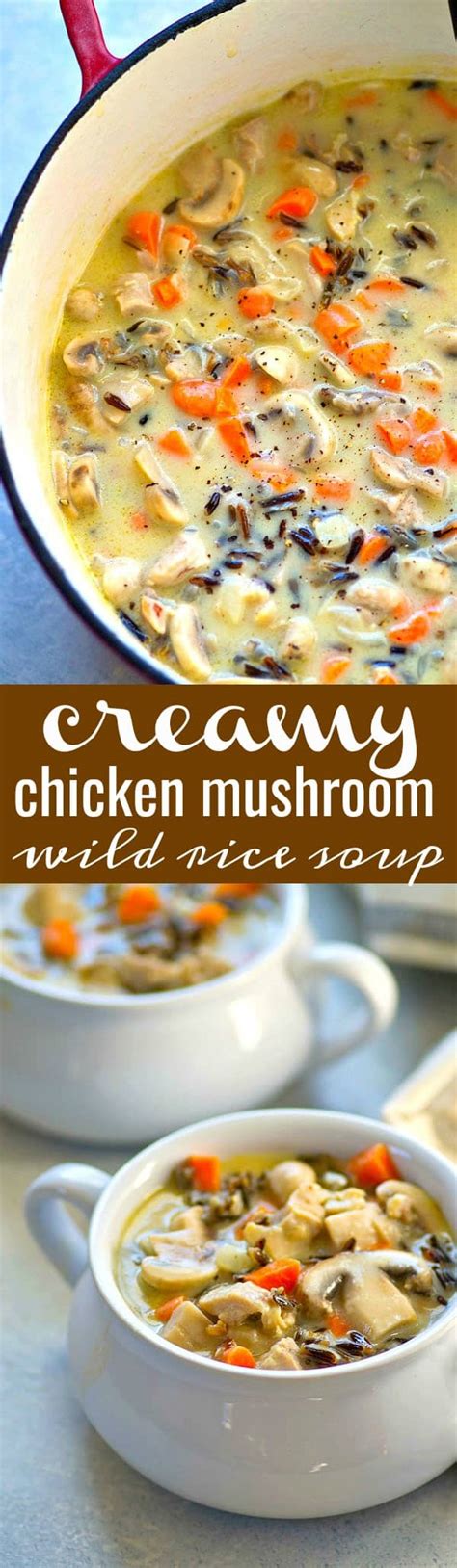 Creamy Chicken Mushroom Wild Rice Soup