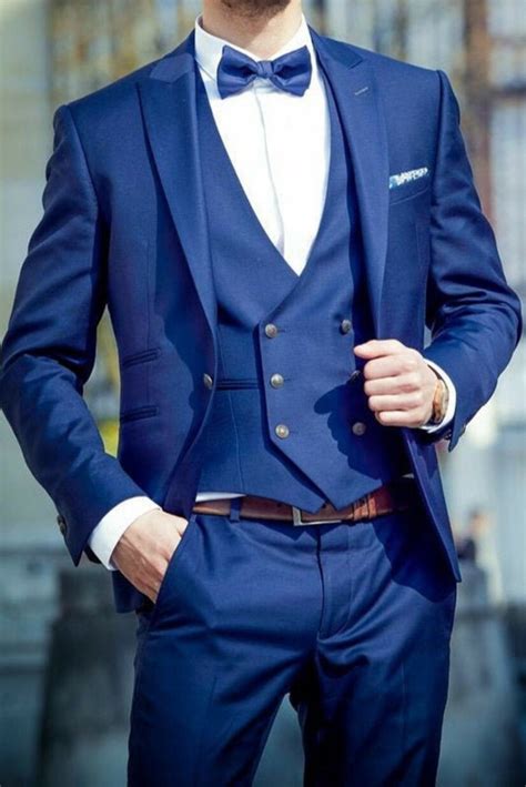 Stylish Mens Royal Blue 3 Piece Suit At Sainly Sainly