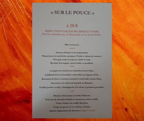 Menu At La Pilotine Restaurant Les Sables D Olonne