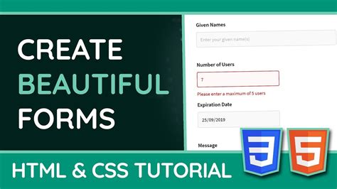 Styling HTML Forms With CSS Web Design UX Tutorial YouTube