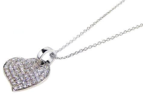 Sterling Silver Cz Heart Pendant With Adjustable Chain