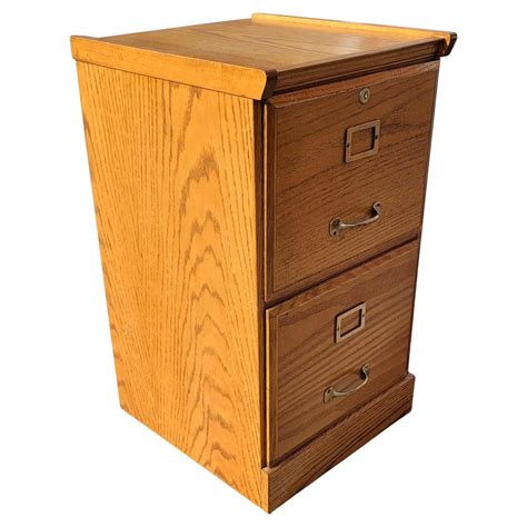 Vintage Two Drawer Oak Locking Filing Cabinet For Sale At 1stdibs