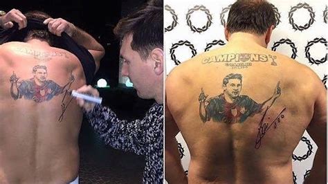 Messi Le Firmó La Espalda A Un Fan Y Se Tatuó El Autógrafo