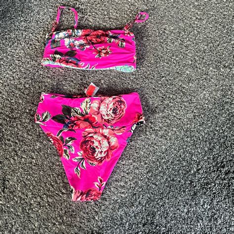 New Maaji Rose Pink Floral Bikini Set M Gem