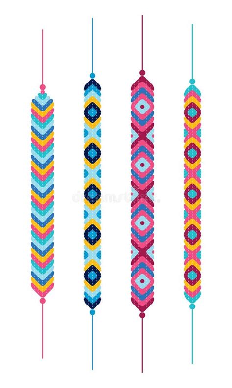 Set Of Friendship Hippy Bracelets Stock Vector Illustration Of