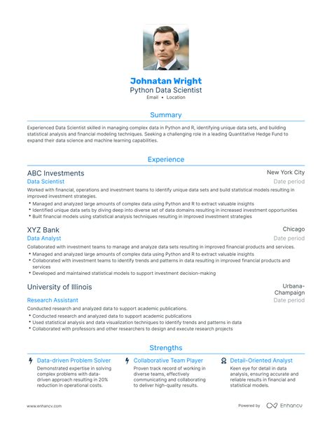 Python Data Scientist Resume Examples Guide For