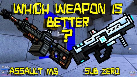 Pixel Gun 3D Assault Machine Gun VS Sub Zero YouTube