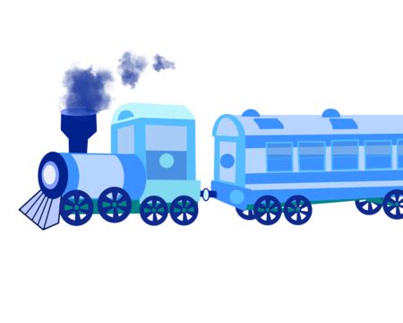 Locomotive Steam Train Vector Design Images, Blue Train Locomotive And Carriage Vector Material ...