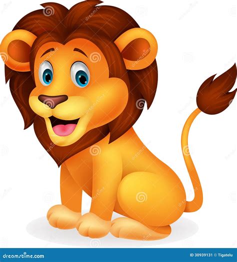 Cute lion cartoon stock vector. Image of childish, illustration - 30939131