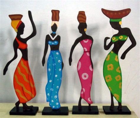 Figuras Negras Negritas Africanas Fibrofacil Madera Mdf Bottle Art