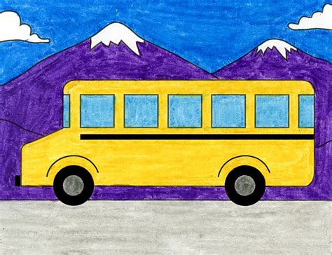 How to Draw a School Bus · Art Projects for Kids Drawing Lessons For ...