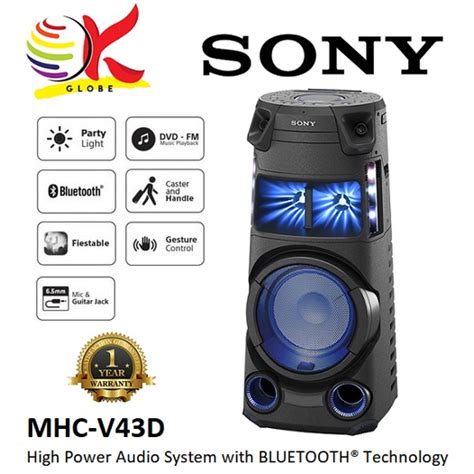 Sony Mhc V D V D High Power Party Speaker Audio System With Bluetooth