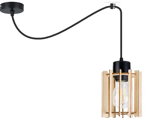 Inect Lampa Sufitowa Wisząca Zwis Loft E27 Pająk Drewno 100304