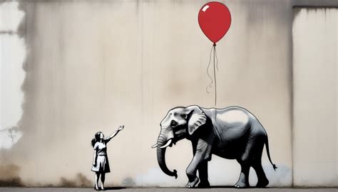 Elephant Balloon Farewell, Banksy-inspired | Stable Diffusion Online