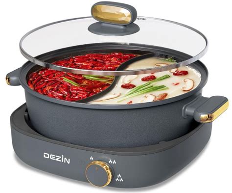 Dezin L Hot Pot Electric With Divider Cooking Gizmos