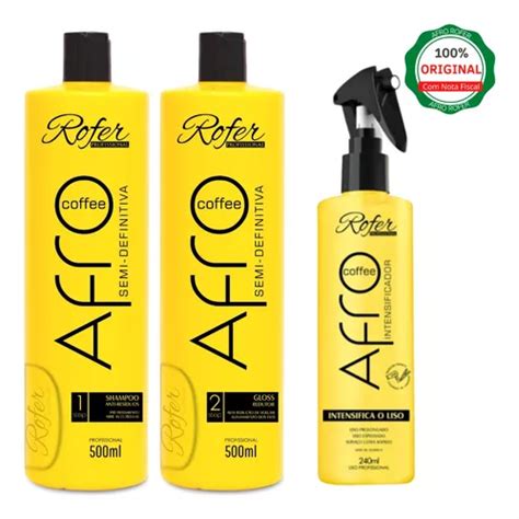 Kit Semi Definitiva Afro Coffee Ml Intensificador Liso