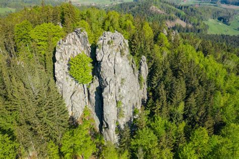 Widok Z Lotu Ptaka Rudawy Janowickie Obszar Wspinaczki Rocks Sokoliki