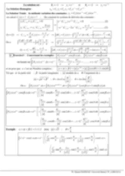 Solution Quations Diff Rentielles Eme Ordre Lin Aire Coefficient