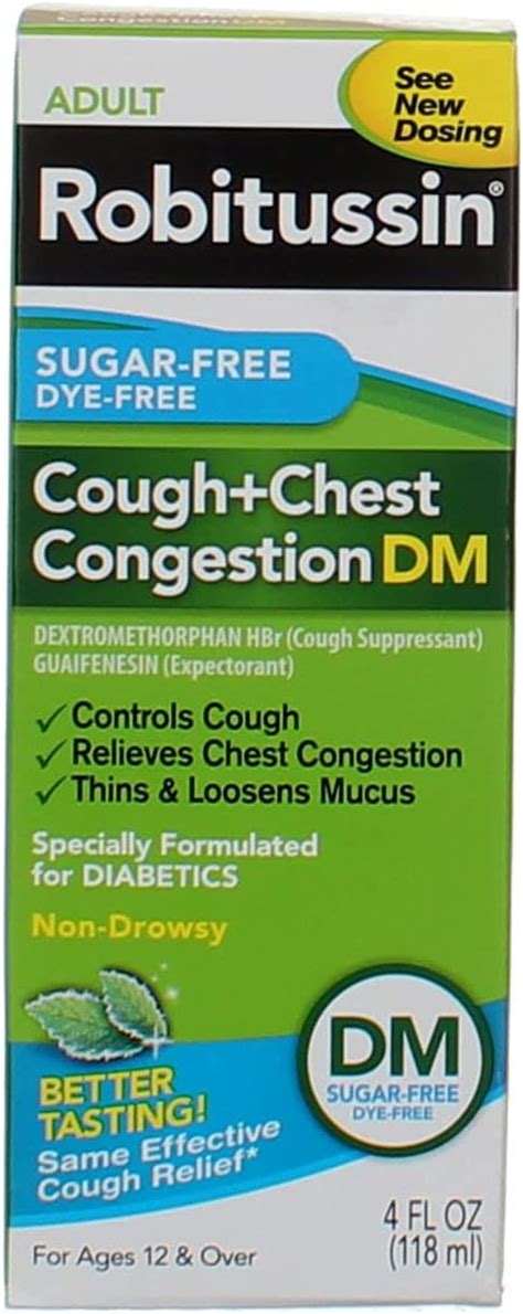 Robitussin Adult Cough Chest Congestion Dm Liquid Sugar