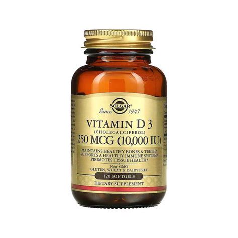 Solgar Vitamin D3, 10000 IU, 120 капсул - купить с доставкой по ...