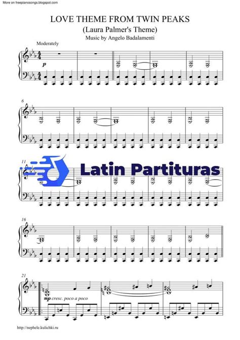 Twin Peaks Laura Palmers Theme Latin Partituras