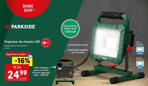 Promo Parkside Projecteur De Chantier Led Chez Lidl ICatalogue Fr