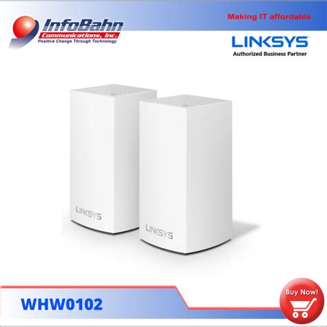 Linksys Velop Intelligent Whole Home Mesh Wifi System 2 Pack AC2600