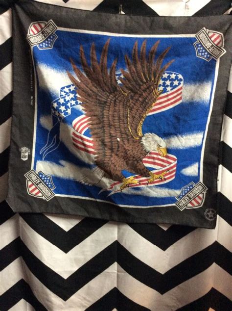 Soft Bandana W Harley Davidson Eagle American Flag Boardwalk Vintage