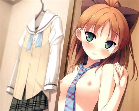 Blush Breasts Brown Hair Cropped Cube Kantoku Minagawa Yuuhi Nipples No