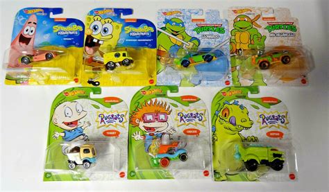 2021 HOT WHEELS NICKELODEON CHARACTER CARS COMPLETE 7 CAR SET | #3889594413