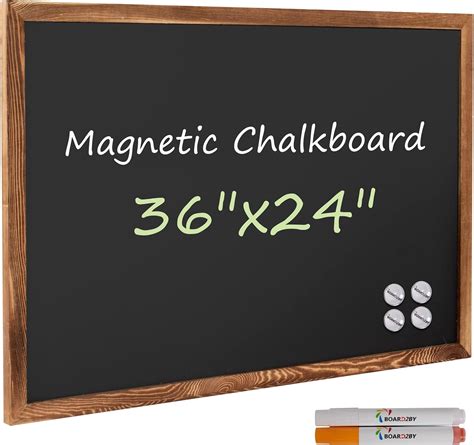 Board2by Rustic Wood Framed Magnetic Chalkboard 24 X 36 Large Hanging