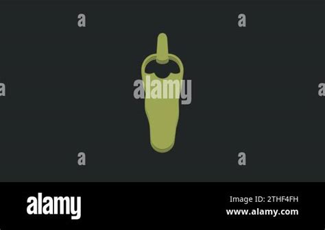 Green Hot Chili Pepper Pod Icon Isolated On Black Background Design For Grocery Culinary