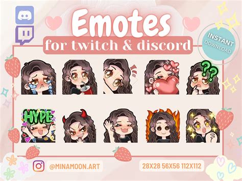 Brown Curly Hair Twitch Emotes Curly Hair Girl Emotes Twitch Emotes Curly Hair Chibi Girl