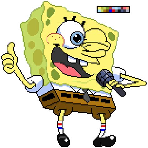 Pixilart Fnf Spongebob Base Left Pose By Bfdi Ep Maker