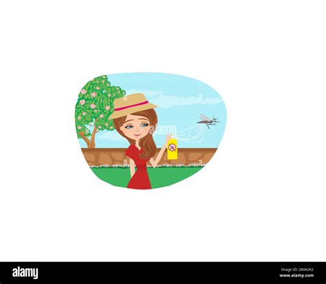 Female Insect Spray Stock Vector Images Alamy