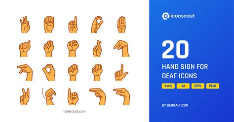 Hand Sign For Deaf Icon Pack - 20 Colored Outline Sign & Symbols Icons ...