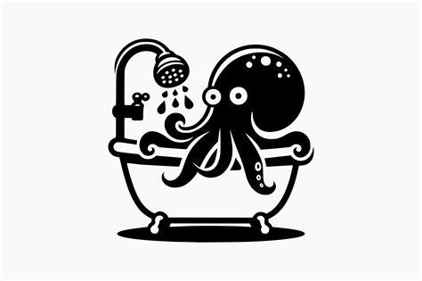 Octopus In The Bathtub Graphic By Berridesign Creative Fabrica