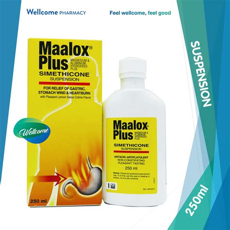 Maalox Plus Suspension With Simethicone 250ml Wellcome Pharmacy