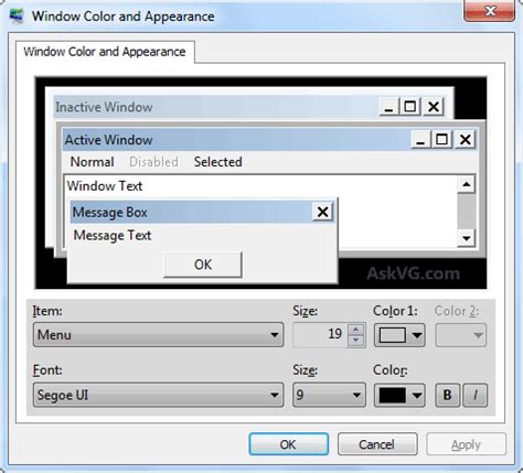 How to Access "Advanced Appearance Settings" Option and Change Font Size, Color in Windows 8 and ...