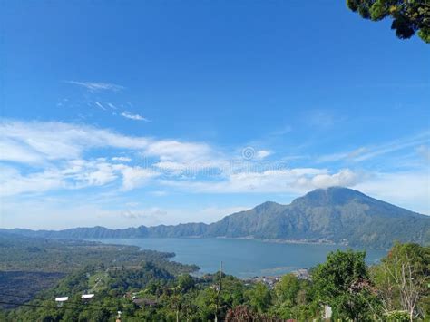 Beautiful View of the Lake on Mount Kintamani on a Sunny Day Stock ...