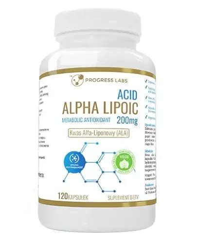 Progress Labs ALA Kwas Alfa Liponowy 200 mg 120 kapsułek ᐈ Cena Opinie