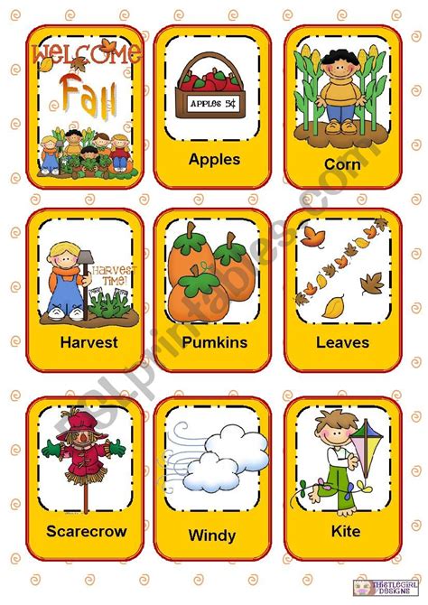 Seasons Flashcards Part 1 Fall Autumn ESL Worksheet By SaraMariam