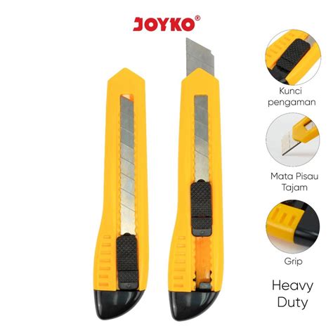 Jual Cutter Besar JOYKO Kuning CU0508 Pisau Kater Kuning Pemotong