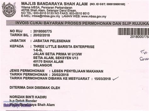 Contoh Lesen Pihak Berkuasa Tempatan Pbt