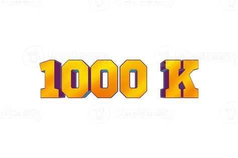 1000 K Subscribers Celebration Greeting Number With 3d Design 23945614 Png