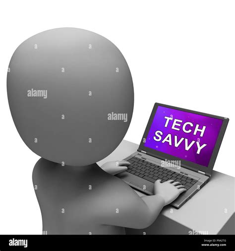 Tech Savvy Digital Computer Expert 3d Rendering Means Hitech Smart