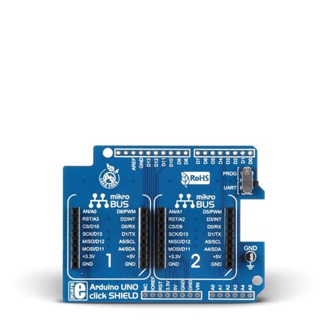 Arduino Uno click shield - mikroBUS™ host sockets extension for Arduino Uno compatible boards