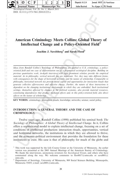 Pdf American Criminology Meets Collins Global Theory Of Intellectual